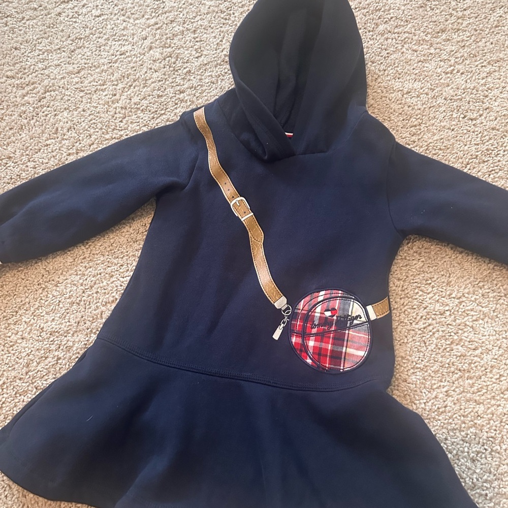 Tommy Hilfiger Navy and Red Kids Dress